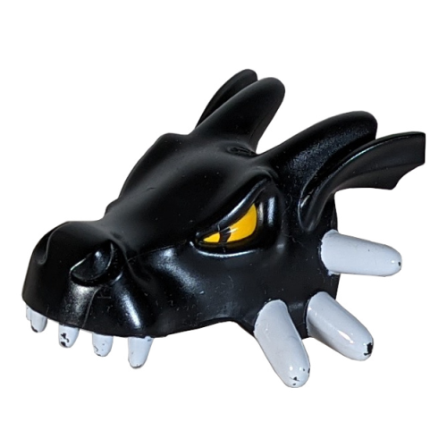 Деталь LEGO 52198pb02 Duplo Dragon Head with Yellow Eyes, White Spikes and Teeth Pattern