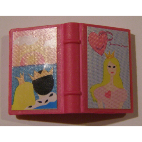 Деталь LEGO 33009pb036 Minifigure, Utensil Book 2 x 3 with Princess and Sunset Pattern (Stickers) - Set 7578