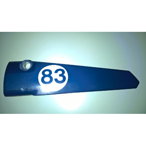 Деталь LEGO 64681pb030 Technic, Panel Fairing # 5 Long Smooth, Side A with '83' in White Circle Pattern (Sticker) - Set 41999