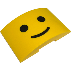 Slope, Curved 6 x 4 Double with Black Eyes and Mouth Pattern (Minifigure Standard Grin Face) Slope, Curved 6 x 4 Double with Black Eyes and Mouth Pattern (Minifigure Standard Grin Face)