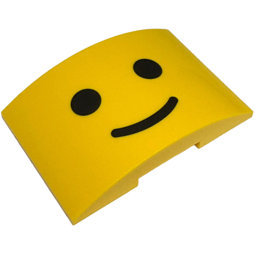 Деталь LEGO 78522pb005 Slope, Curved 6 x 4 Double with Black Eyes and Mouth Pattern (Minifigure Standard Grin Face)