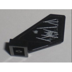 Tail Shuttle, Small with Space Police 3 White Damage and Bullet Holes Pattern on Left Side (Sticker) - Set 5970