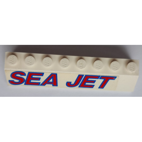 Деталь LEGO 4445pb02R Slope 45 2 x 8 with 'SEA JET' Pattern Model Right Side (Sticker) - Set 5521