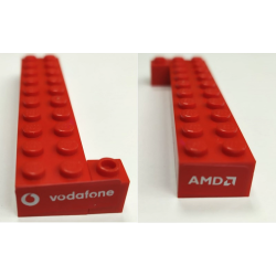 Stickered Assembly 10 x 3 x 1 with AMD and Vodafone Logo Pattern (Stickers) - Set 8654 - 1 Brick 2 x 10, 1 Technic, Brick 1 x 1 with Hole Stickered Assembly 10 x 3 x 1 with AMD and Vodafone Logo Pattern (Stickers) - Set 8654 - 1 Brick 2 x 10, 1 Technic, Brick 1 x 1 with Hole