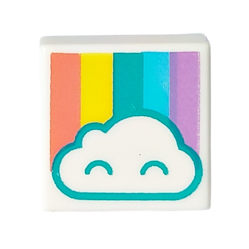 Деталь LEGO 3070pb134 Tile 1 x 1 with Cloud and Pastel Rainbow Pattern