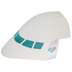 Aircraft Fuselage Forward Top Curved 8 x 12 x 6 with 6 Window Panes with Molded Trans-Light Blue Glass and Dark Pink Flamingo with Bright Light Orange Beak and Medium Azure Heart Pattern on Both Sides (Stickers) - Set 41429 Aircraft Fuselage Forward Top Curved 8 x 12 x 6 with 6 Window Panes with Molded Trans-Light Blue Glass and Dark Pink Flamingo with Bright Light Orange Beak and Medium Azure Heart Pattern on Both Sides (Stickers) - Set 41429