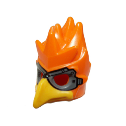 Деталь LEGO 16656pb05 Minifigure, Headgear Mask Bird (Phoenix) with Yellow Beak and Dark Bluish Gray Goggles Pattern
