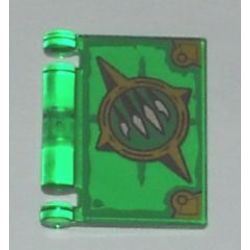Minifigure, Utensil Book Cover with Gold Circle with Spikes, White Claws, Green Highlights Pattern (Nexo Knights Book of Revenge)