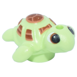 Turtle, Friends Style, Baby with Black Eyes and Reddish Brown and Medium Nougat Shell Pattern