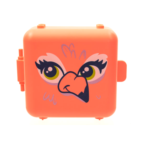 Деталь LEGO 64462pb02 Container, Box 3 x 8 x 6 2/3 Half Front with Flamingo Bird Face Pattern