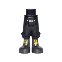 Mini Doll Hips and Trousers Cropped with Pearl Dark Gray Boots with Gold Laces Pattern - Thick Hinge