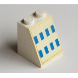 Slope 65 2 x 2 x 2 without Bottom Tube with Ferry Windows Blue Pattern (Sticker) - Set 1658