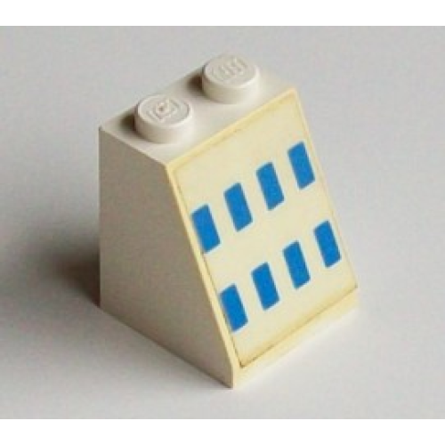Деталь LEGO 3678apb14 Slope 65 2 x 2 x 2 without Bottom Tube with Ferry Windows Blue Pattern (Sticker) - Set 1658