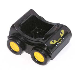 Duplo Car with Wheels with Yellow Eyes and Nose, White Dots Pattern (Undetermined Type) Duplo Car with Wheels with Yellow Eyes and Nose, White Dots Pattern (Undetermined Type)
