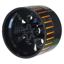 Wheel 20 x 30 Technic with 28 Lines with Orange to Yellow Gradient Pattern (Sticker) - Sets 6580 / 6582