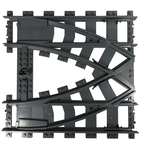 Деталь LEGO 60128 Train, Track Plastic (RC Trains) Double Crossover Rail - Half