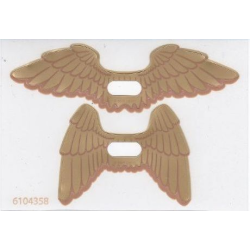 Plastic Wings with Gold Feathers Hawkman Pattern, Sheet of 2, Extended and Collapsed Wings