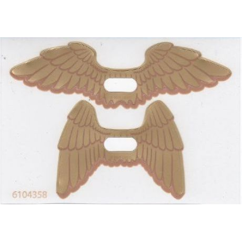 Деталь LEGO 20286 Plastic Wings with Gold Feathers Hawkman Pattern, Sheet of 2, Extended and Collapsed Wings