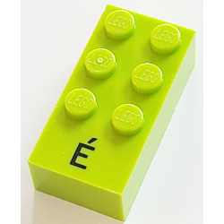 Brick, Braille 2 x 4 with 6 Studs with Black Capital Letter E with Acute (É) Pattern (dots-123456 ⠿) (French with Antoine Numbers) Brick, Braille 2 x 4 with 6 Studs with Black Capital Letter E with Acute (É) Pattern (dots-123456 ⠿) (French with Antoine Numbers)
