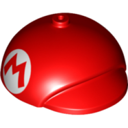 Large Figure Headgear, Super Mario Cap with Small Pin Hole with Super Mario Logo Capital Letter M on White Circle Pattern on Both Sides (Propeller Mario)