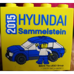 Brick 2 x 4 x 3 with HYUNDAI Sammelstein 2015 Pattern