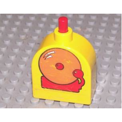 Duplo Brick with Working Ringer Button on Curved Top, School Bell Pattern Duplo Brick with Working Ringer Button on Curved Top, School Bell Pattern
