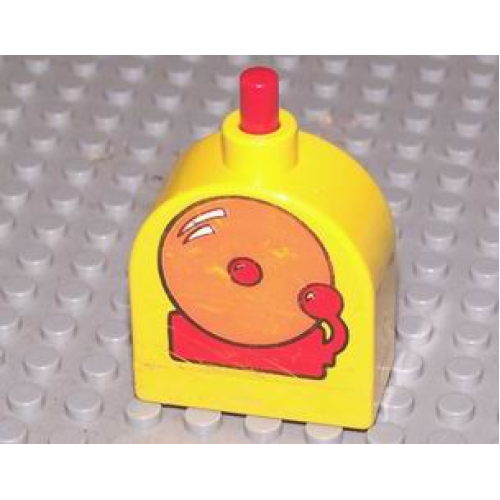 Деталь LEGO x836cx1 Duplo Brick with Working Ringer Button on Curved Top, School Bell Pattern