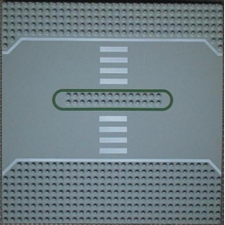 Baseplate, Road 32 x 32 Service Station with White & Green Lines and Crosswalk Pattern Baseplate, Road 32 x 32 Service Station with White & Green Lines and Crosswalk Pattern