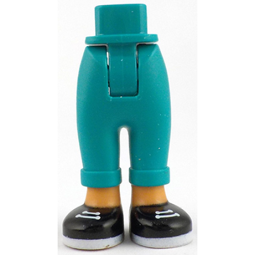 Деталь LEGO 100937c00pb006 Mini Doll Hips and Trousers with Back Pockets and Cuffs with Molded Nougat Ankles and Feet and Printed Black Shoes with White Laces and Soles Pattern - Thick Hinge