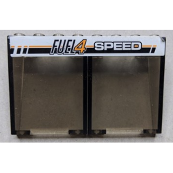 Stickered Assembly 8 x 3 x 4 with 'FUEL4 SPEED' on Black and Orange Stripes Pattern (Sticker) - Set 8135 - 2 Windscreen 3 x 4 x 4 Inverted Stickered Assembly 8 x 3 x 4 with 'FUEL4 SPEED' on Black and Orange Stripes Pattern (Sticker) - Set 8135 - 2 Windscreen 3 x 4 x 4 Inverted