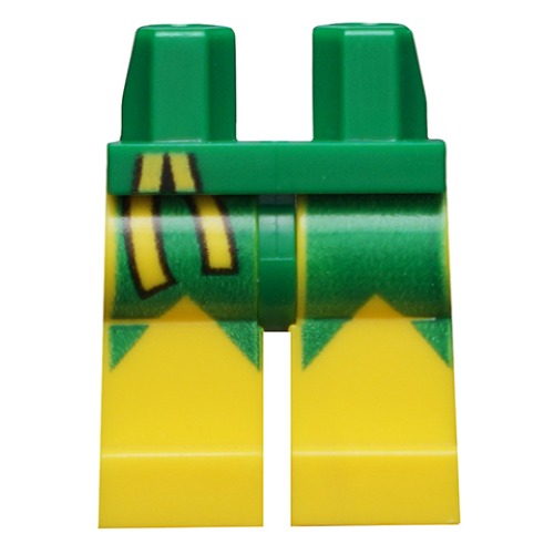 Деталь LEGO 970c03pb23 Hips and Yellow Legs with Green Markings and Yellow Belt Ends Pattern (Phoenix Jean Grey)