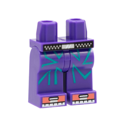 Hips and Legs with Black Belt with Silver Dots, Dark Turquoise Angled Lines, Coral Toes Pattern Hips and Legs with Black Belt with Silver Dots, Dark Turquoise Angled Lines, Coral Toes Pattern