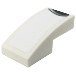 Slope, Curved 2 x 1 x 2/3 with Black End with Silver Stripe Pattern Model Right Side (Sticker) - Set 76916 Slope, Curved 2 x 1 x 2/3 with Black End with Silver Stripe Pattern Model Right Side (Sticker) - Set 76916