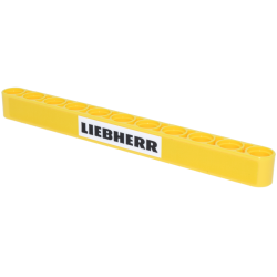 Technic, Liftarm Thick 1 x 11 with Black 'LIEBHERR' in White Rectangle Pattern (Sticker) - Set 42146