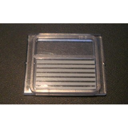 Деталь LEGO 4034pb01 Glass for Train Window 1 x 4 x 3 with 7 Light Gray Stripes Pattern (Sticker) - Sets 4547 / 10002