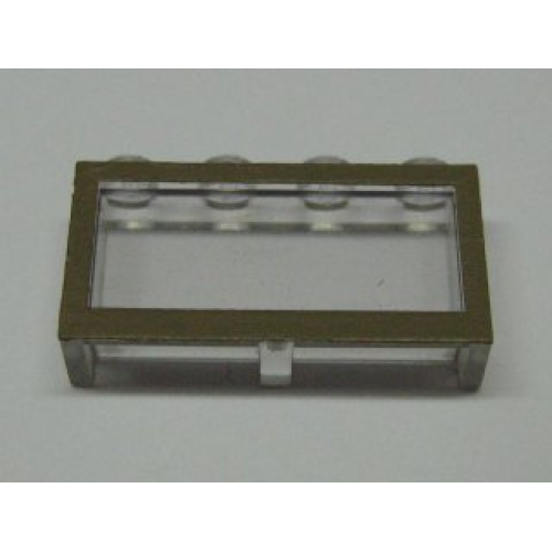 Деталь LEGO Mx1542pb04 Modulex, Window 1 x 4 x 2 with Brown Border Pattern