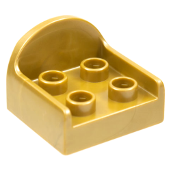 Duplo, Furniture Chair with 4 Studs and Rounded Back - Brown Duplo, Furniture Chair with 4 Studs and Rounded Back - Brown