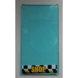 Glass for Window 1 x 4 x 6 with 'SHOP' on Checkered Background Pattern (Sticker) - Set 60026