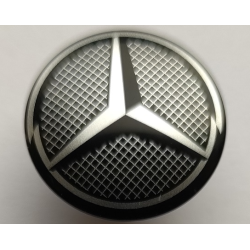 Minifigure, Shield Circular / Round Convex Face with Silver Grille and Mercedes-Benz Logo Pattern Minifigure, Shield Circular / Round Convex Face with Silver Grille and Mercedes-Benz Logo Pattern