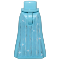Mini Doll Hips and Skirt Full Length with Silver Dotted Lines and Sparkles Pattern - Thin Hinge