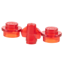 Plate, Round 1 x 1, 2 on Sprue - Trans-Red