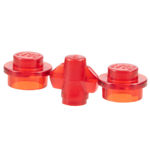 Деталь LEGO 4073sprue Plate, Round 1 x 1, 2 on Sprue - Trans-Red