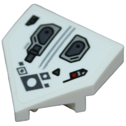 Wedge 2 x 2 x 2/3 Pointed with Lines, Armor Plates, Circles, Diamonds and Red Dot Pattern (Sticker) - Set 30443