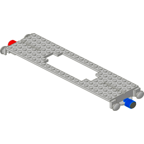 Деталь LEGO x555c01 Train Base 6 x 22 Cutout with Top Slots and Magnets