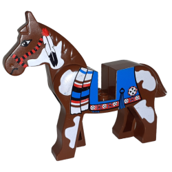 Horse with Blue Blanket, Right Side Red Circle Pattern