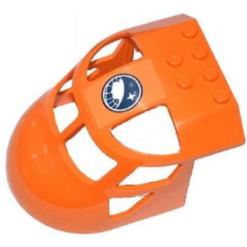 Деталь LEGO 11293pb003 Aircraft Fuselage Forward Top Curved 6 x 8 x 4 with Arctic Explorer Logo Pattern (Sticker) - Sets 60034 / 60064