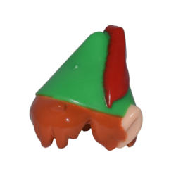 Minifigure, Hair Combo, Hair with Hat, Pointed Ears, Molded Green Pointed Hat with Printed Red Feather and Dark Orange Messy Hair Pattern Minifigure, Hair Combo, Hair with Hat, Pointed Ears, Molded Green Pointed Hat with Printed Red Feather and Dark Orange Messy Hair Pattern