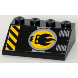 Slope 33 3 x 4 with Agents Dr. Inferno Logo and Black and Yellow Danger Stripes Pattern (Sticker) - Set 8633 Slope 33 3 x 4 with Agents Dr. Inferno Logo and Black and Yellow Danger Stripes Pattern (Sticker) - Set 8633