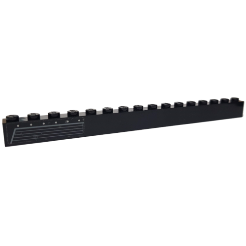 Деталь LEGO 2465pb28R Brick 1 x 16 with Dark Bluish Gray Vents and Rivets Pattern Model Right Side (Sticker) - Set 7786