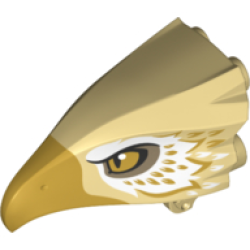 Bird Head Jaw Upper with Gold Beak and White and Gold Feathers Pattern (Thunderbird) Bird Head Jaw Upper with Gold Beak and White and Gold Feathers Pattern (Thunderbird)